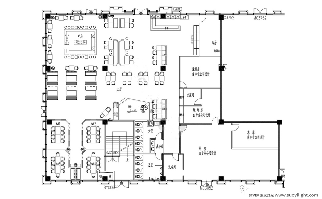 Saudi-Arabia复古型音乐清吧效果图及平面方案